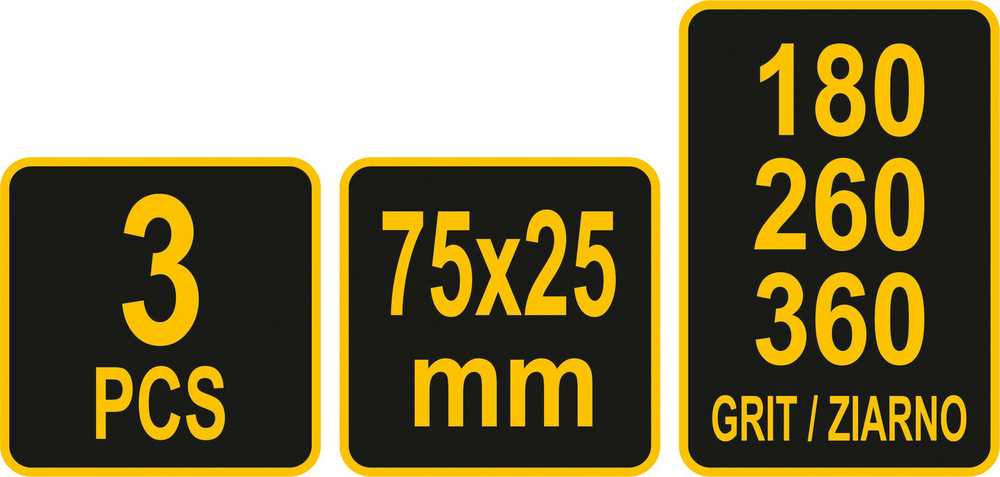 Vorel Toya Sa Poland Galąstuvai deimantiniai | perforuota plokštelė | 150 X 50 mm | 3 vnt. (26140)