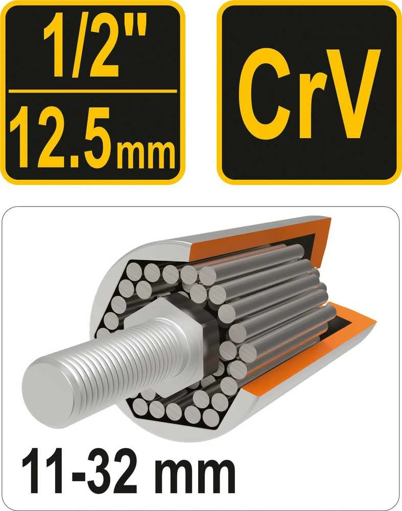 Vorel Toya Sa Poland Galvutė universali ilga | 12,5 mm (1/2") | 11 - 32 mm (53003)