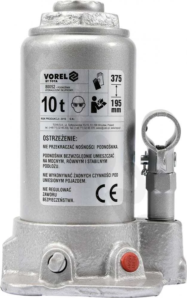 VOREL DŹWIGNIK TŁOKOWY HYDRAULICZNY 10T 195-375mm 80052