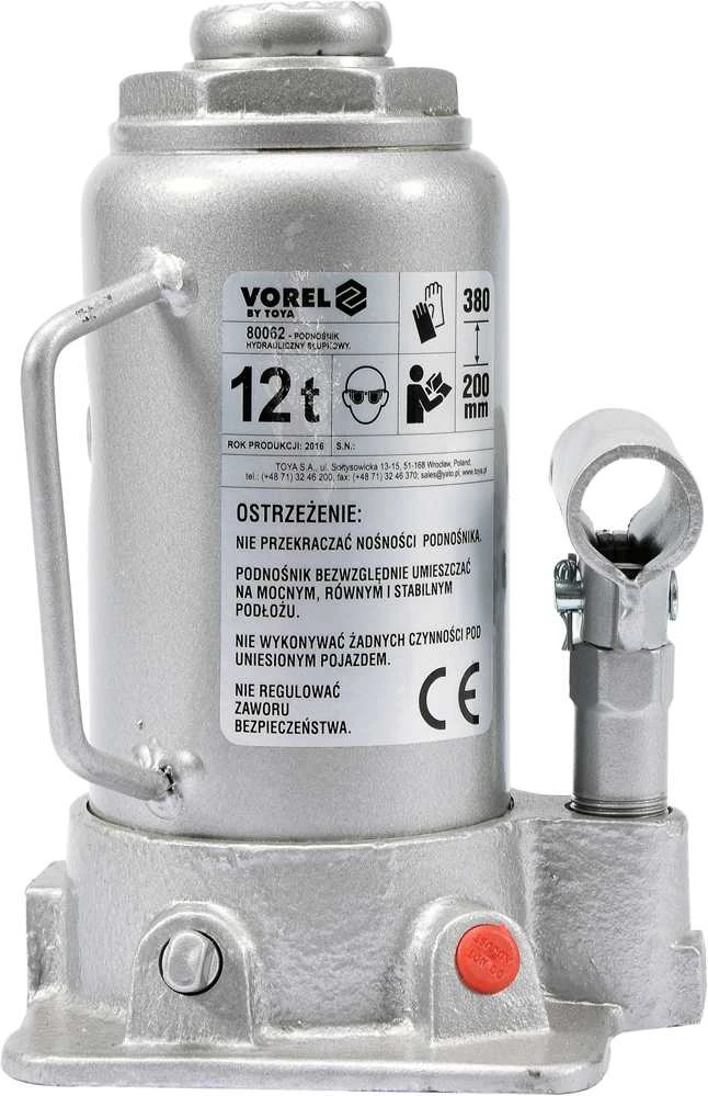 VOREL HIDRAULINIS stūmoklinis kėliklis 12T 200-380mm 80062