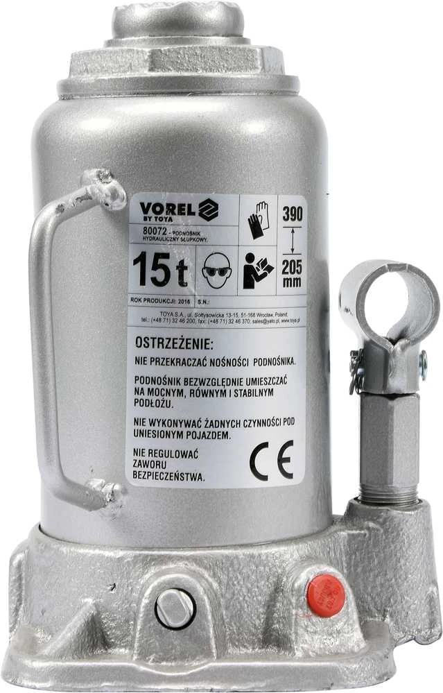 VOREL HIDRAULINIS stūmoklinis kėliklis 15T 205-390mm 80072