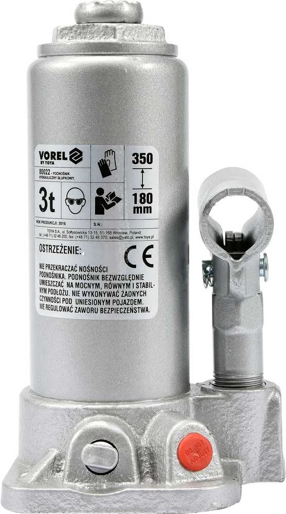 Toya Sa Poland VOREL hidraulinis stūmoklinis domkratas 3T 180 - 350mm 80022