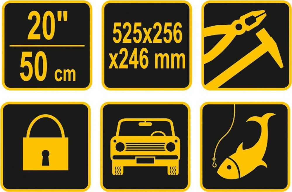 VOREL ĮRANKIŲ DĖŽĖ PLASTIKINIS 20"