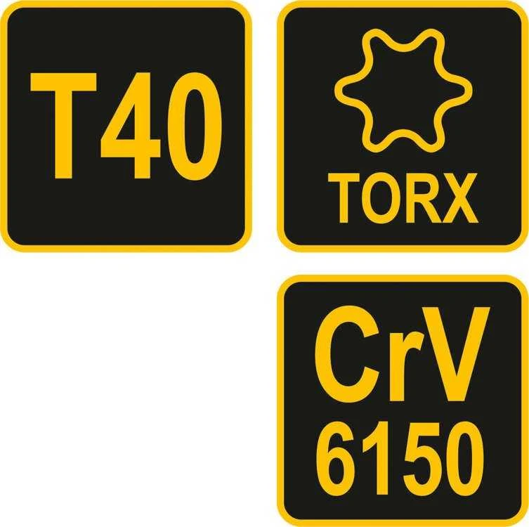 Toya Sa Poland L tipo atsuktuvas su rankena | T-Star (Torx) | T40 (56636)