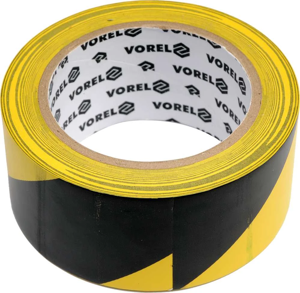Vorel Oem Lipni įspėjamoji juosta - geltona-juoda 48mmx33m