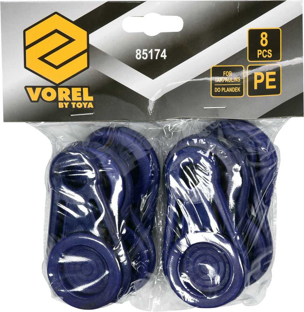 Vorel Toya Sa Poland Plastikiniai klipsai / laikikliai | Tentų / palapinių tvirtinimui | 8 vnt. (85174)