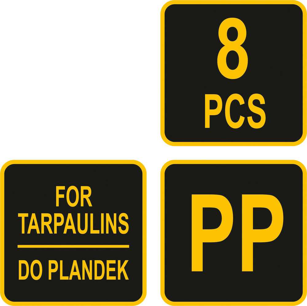 Vorel Toya Sa Poland Plastikiniai nailoniniai klipsai | Tentų / palapinių tvirtinimui | 8 vnt. (85172)