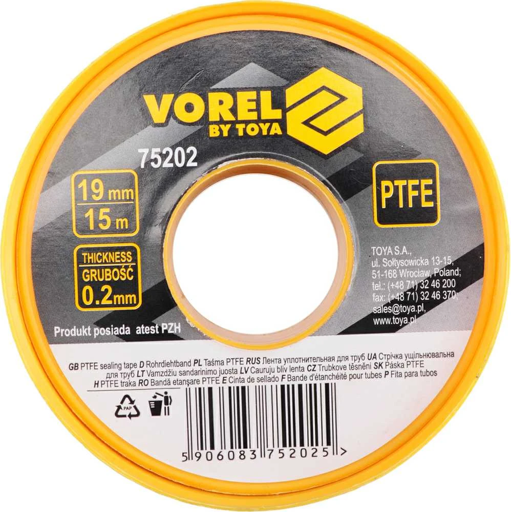 VOREL TEFLON JUOSTOS 15m*19mm*0,2mm 75202