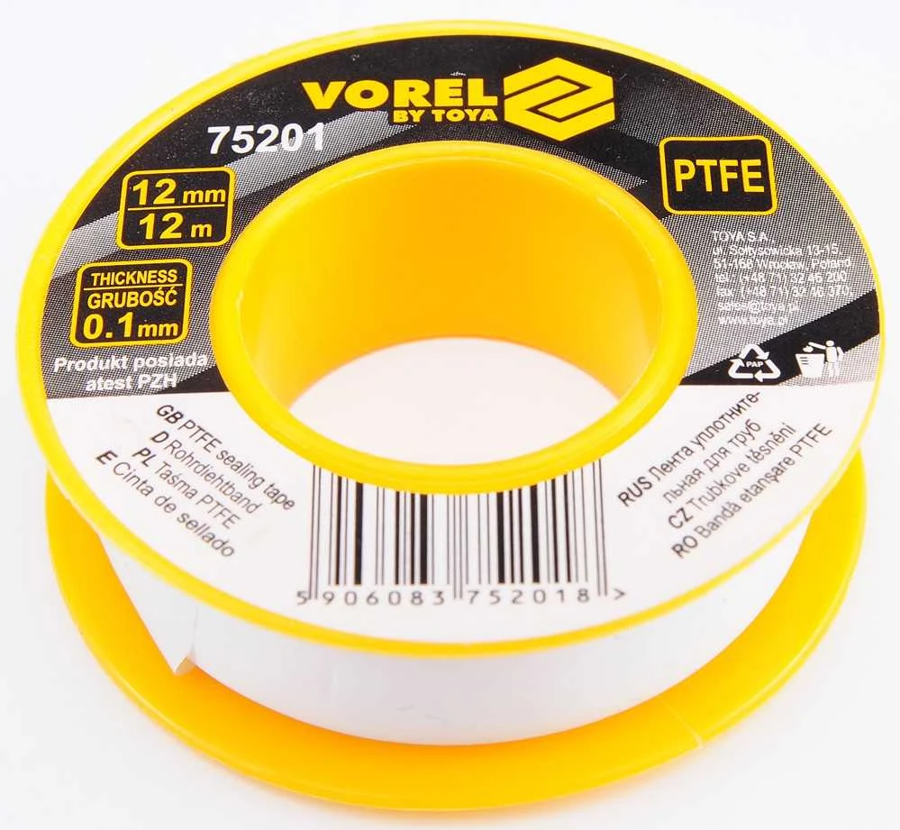 VOREL TEFLON JUOSTOS 12m x 12mm x 0,1mm 75201