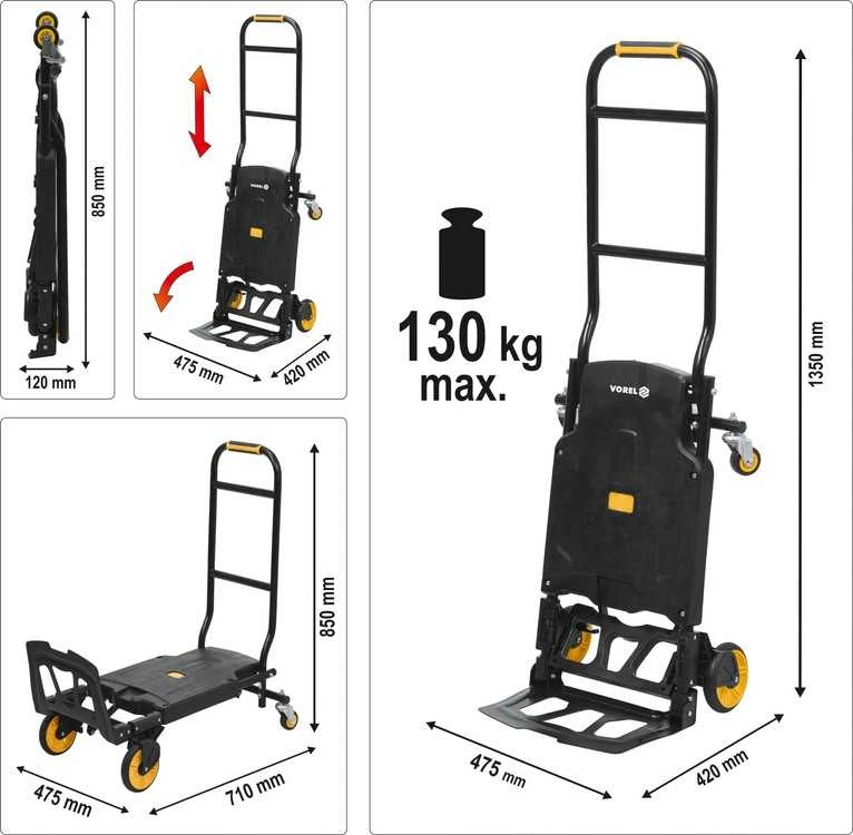 Vorel sulankstomas vežimėlis 2in1 130kg