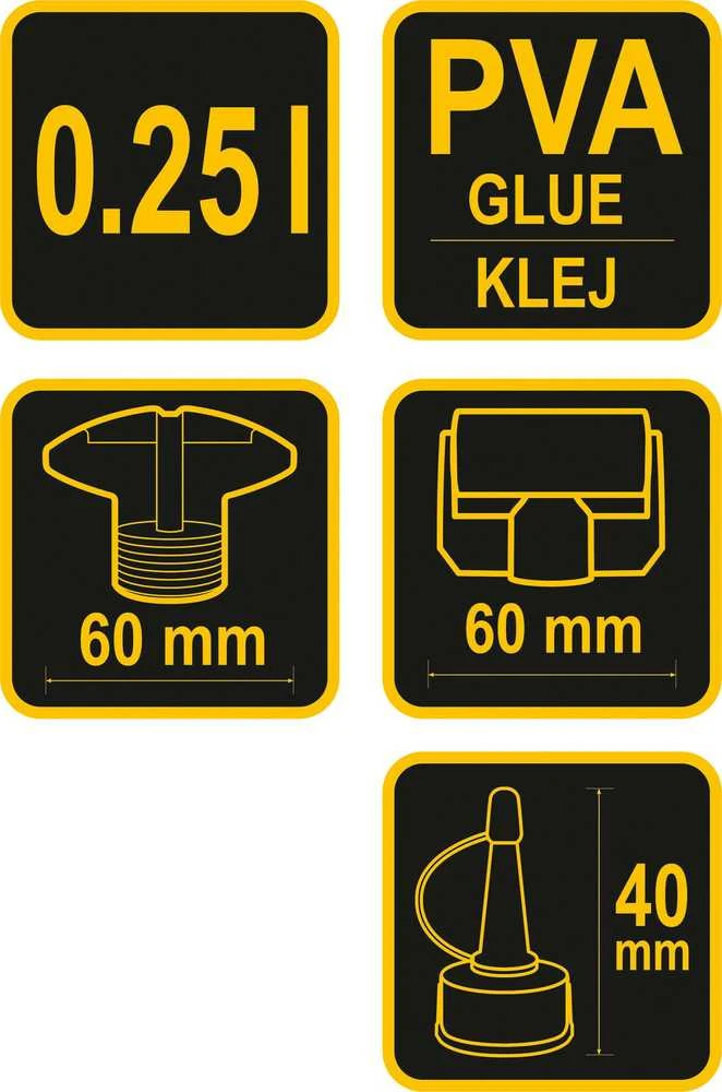 Vorel Toya Sa Poland Talpa klijams su voleliu ir antgaliais tiksliam užtepimui | 250 ml (78027)