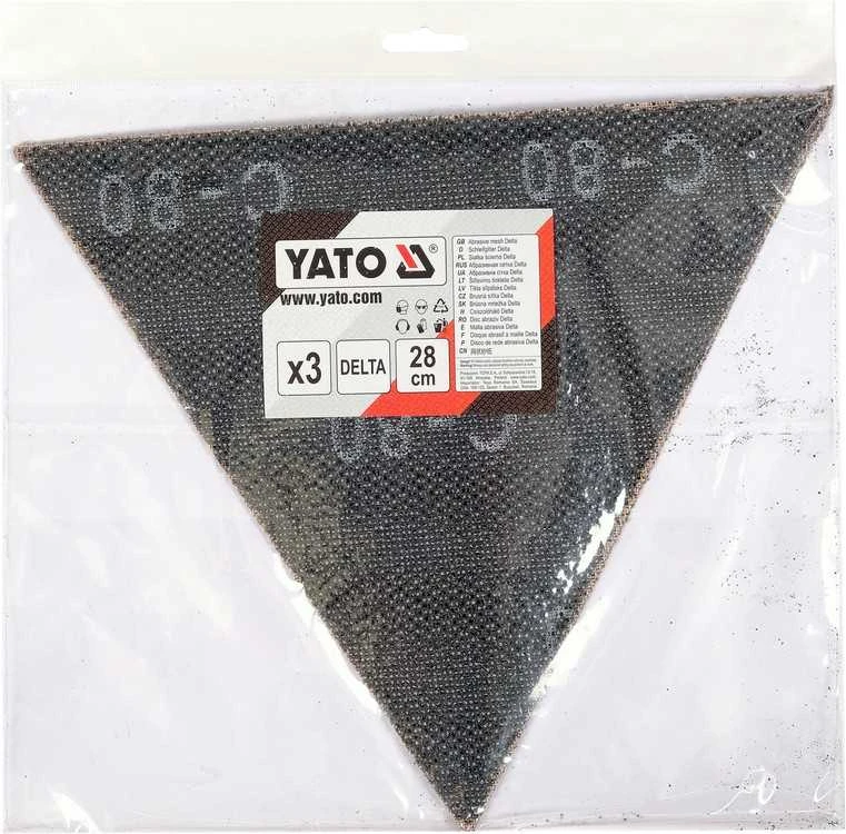Toya Sa Poland Abrazyvinis tinklelis | delta | su velcro | 280 mm | 3 vnt. | P80 (YT-846113)