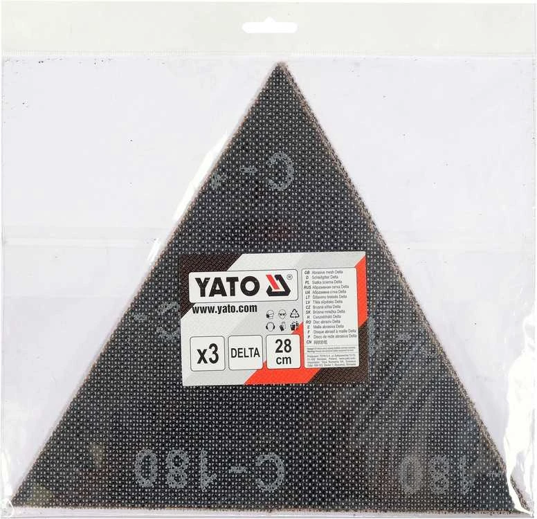 Yato Toya Sa Poland Abrazyvinis tinklelis | delta | su velcro | 280 mm | 3 vnt. | P180 (YT-846153)