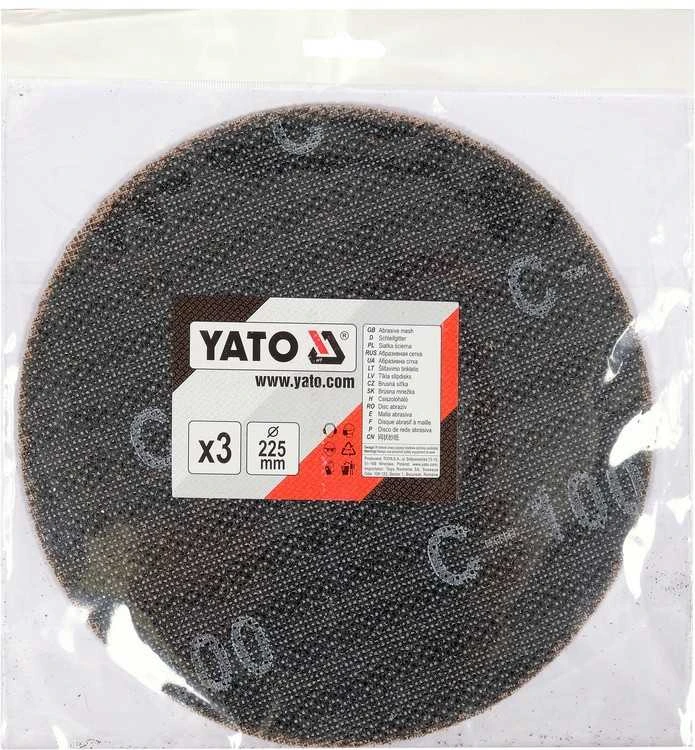 Toya Sa Poland Abrazyvinis tinklinis diskas su Velcro | P100 | 225 mm | 3 vnt. (YT-845823)