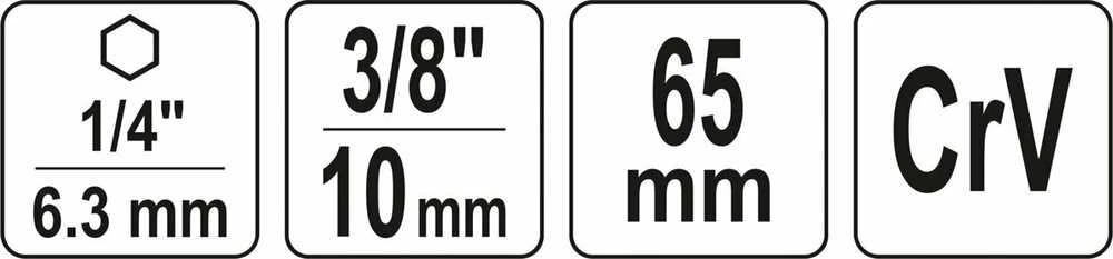 Yato IŠSKIRTINIS ADAPTERIS NASADEK 3/8" 65mm
