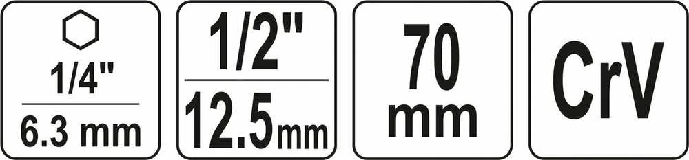 Yato APATINĖS ADAPTERIS 1/2" 70mm