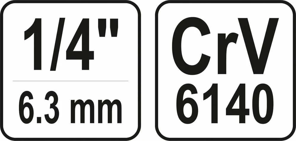 Yato Toya Sa Poland Adapteris | vidinis kvadratas 6.3 mm (1/4") | vidinis šešiakampis 6.3 mm (1/4") (YT-12971)