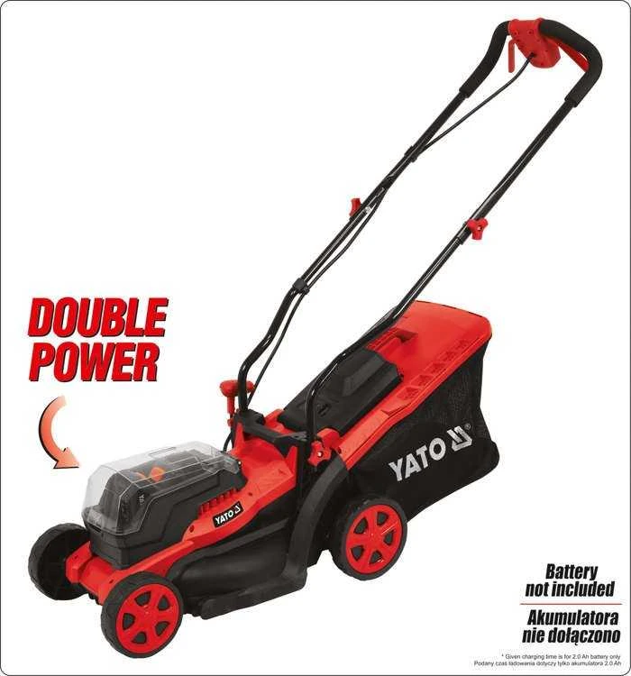Akumuliatorinė vejapjovė Yato YT-85221; 2x18 V; (be akumuliatoriaus ir pakrovėjo)