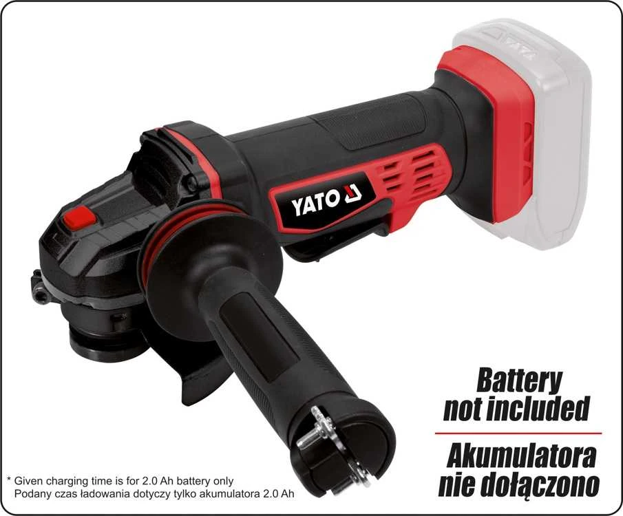 Akumuliatorinis kampinis šlifuoklis Yato YT-82827; 125 mm; 18 V; (be akumuliatoriaus ir pakrovėjo)