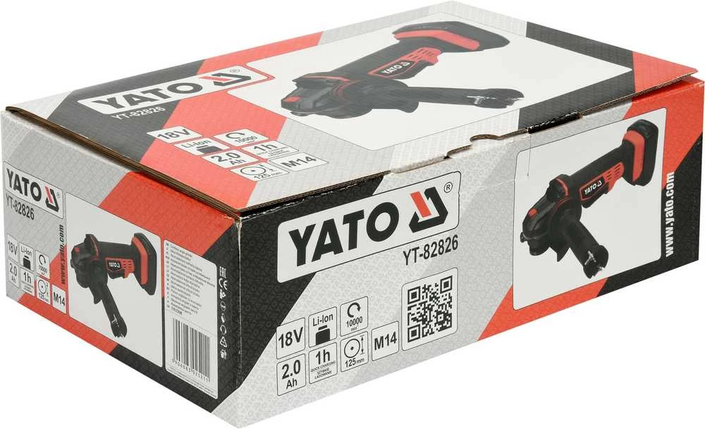 Yato kampinis šlifuoklis YT-82826 125mm, 1x2Ah