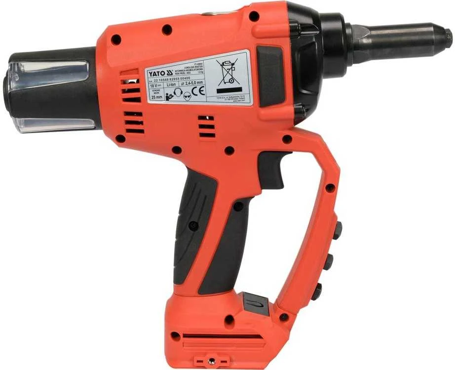 Toya Sa Poland Akumuliatorinis bešepetėlis kniediklis | 18 V | 2,4–5,0 mm (YT-82956)
