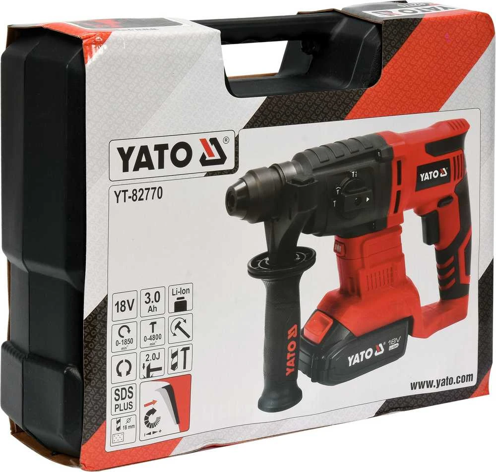 Yato Orlaivio perforatorius YT-82770; 2,0 J; SDS-plus; 18 V; 1x3,0 metų.