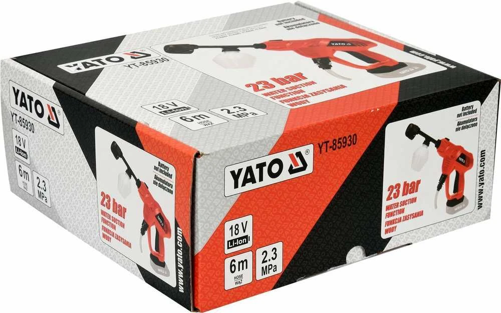 YATO Aukšto slėgio plovykla 18V Z ZASYSANIEM be akumuliatoriaus ir kroviklio