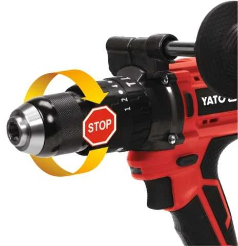 YATO smūginis suktuvas-gręžtuvas 18V LI-ION 82791 / 2x3,0Ah 75Nm / SILNIK bešepetėlinis