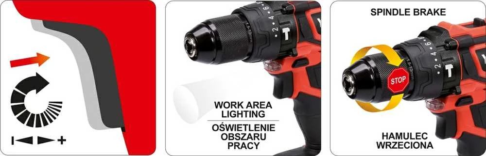 Smūginis suktuvas-gręžtuvas Yato YT-82797; 18 V (be akumuliatoriaus ir pakrovėjo)