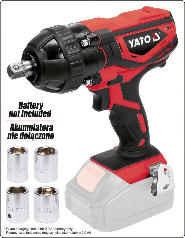 Smūginis veržliasūkis Yato YT-82805; 18 V (be akumuliatoriaus ir pakrovėjo)