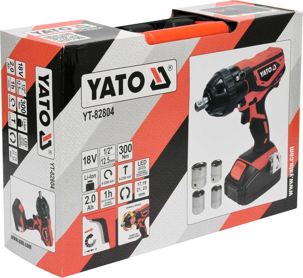 YATO smūginis veržliasukis YT-82804 18V 1/2 300Nm 1x2,0Ah LI-ION