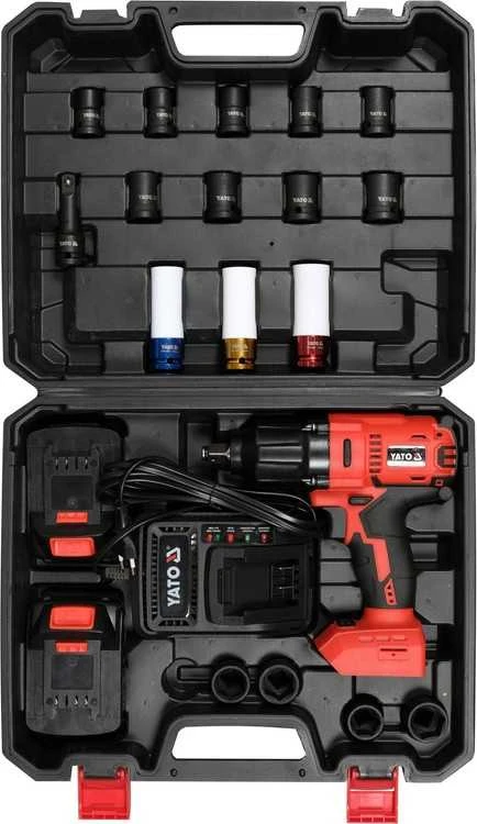 Toya Sa Poland YATO Smūginis veržliasukis 18V LI-ION 1/2" 2x3,0Ah /Rinkinys 21elementów