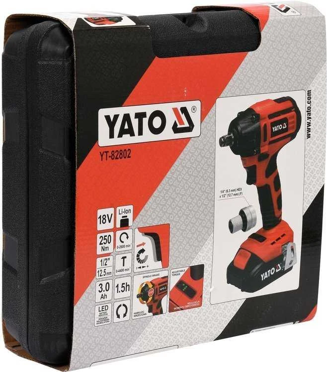 YATO bešepetėlinis smūginis veržliasukis 18V LI-ION 1/2" 1x3,0Ah 250Nm