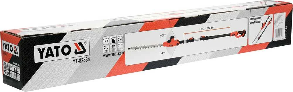 Yato teleskopinė gyvatvorių aukštapjovė YT-82834 18V 1,8-2,8m 1x2,0Ah