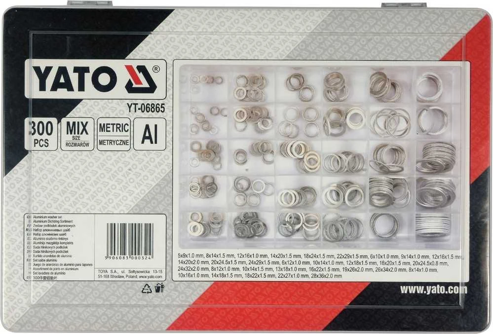 YATO PODKŁADKI ALUMINIOWE 300szt. MIX