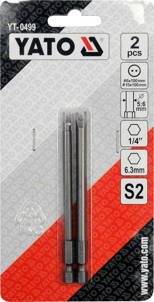 YATO KOŃCÓWKA / BIT 1/4" SPANNER 6x100mm + 10x100mm 2vnt.. 0499