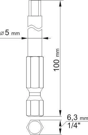 Toya Sa Poland YATO antgalis 1/4" HEX 3x100mm + HEX 5x100mm 2 vnt.. 0494