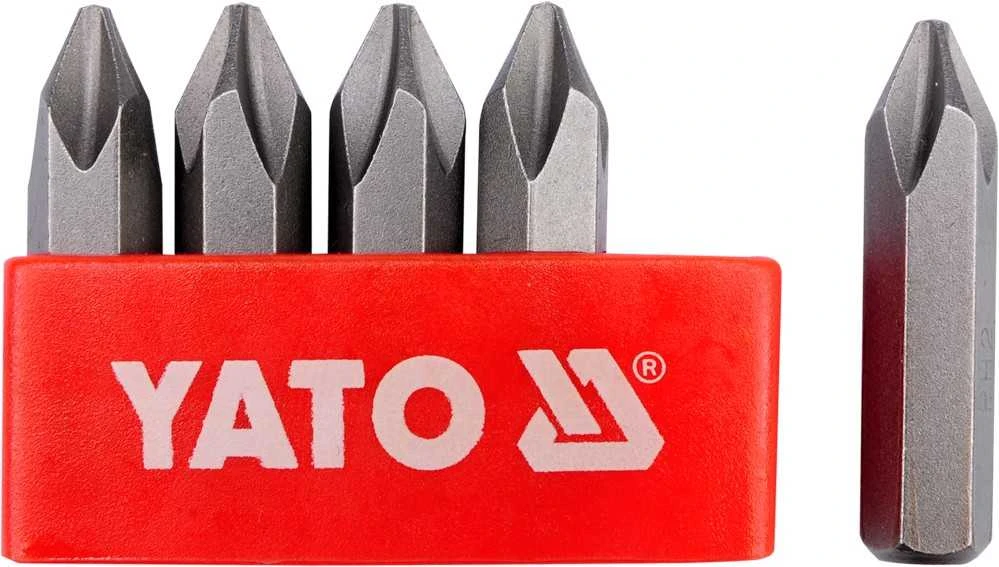 YATO smūginių atsuktuvų antgaliai, 5 vnt. PH2 2810
