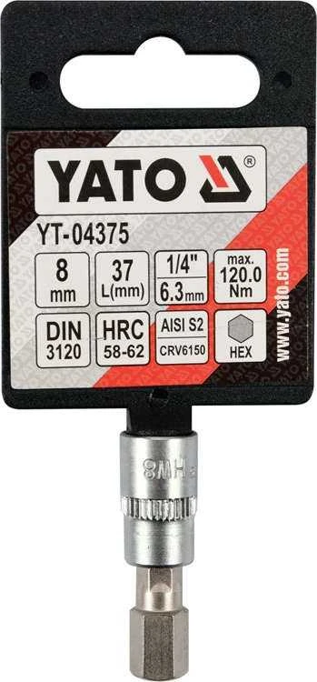 Toya Sa Poland Antgalis įpresuotas į galvutę | 6,3 mm (1/4") | hex šešiakampis 8 mm (YT-04375)