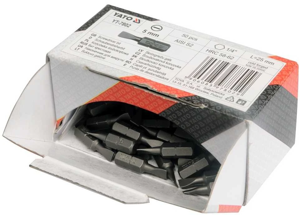 Toya Sa Poland Antgalis kryžminis 1/4"x25MM, dydis PZ1, S2 50 vnt (YT-7810)