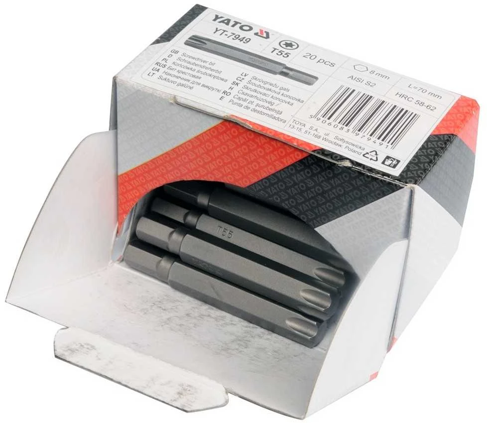 Yato Toya Sa Poland Antgalis kryžminis 1/4"x50MM, dydis PH2, S2 50 vnt (YT-7848)