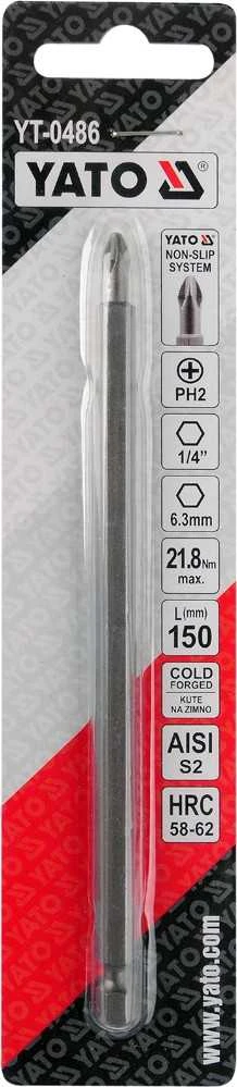 YATO GALAS / BITAS 1/4" PH2 x 150 mm HRC 58-62 S2 0486