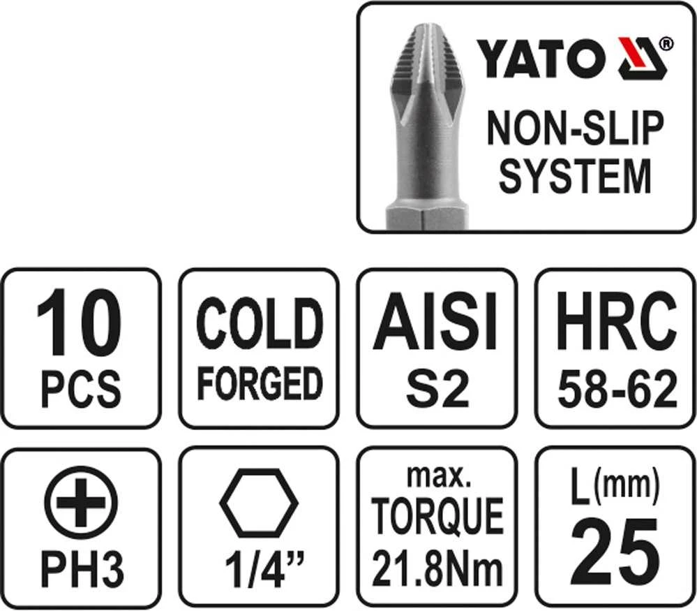 Toya Sa Poland Antgalis PH3x25 mm 10 vnt. (YT-0476)