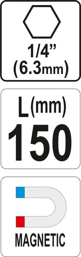 YATO UCHWYT sukimo antgalių / BITÓW 150mm 04681