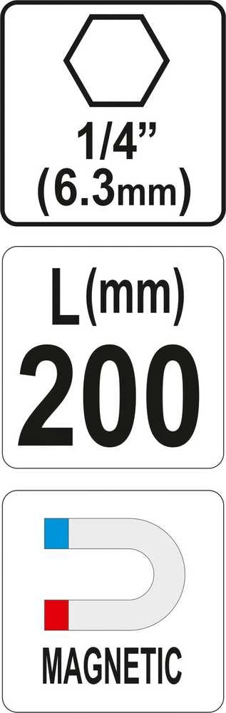YATO UCHWYT sukimo antgalių / BITÓW 200mm 04682