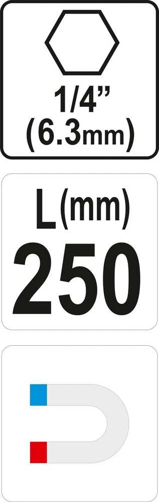 YATO UCHWYT sukimo antgalių / BITÓW 250mm 04683