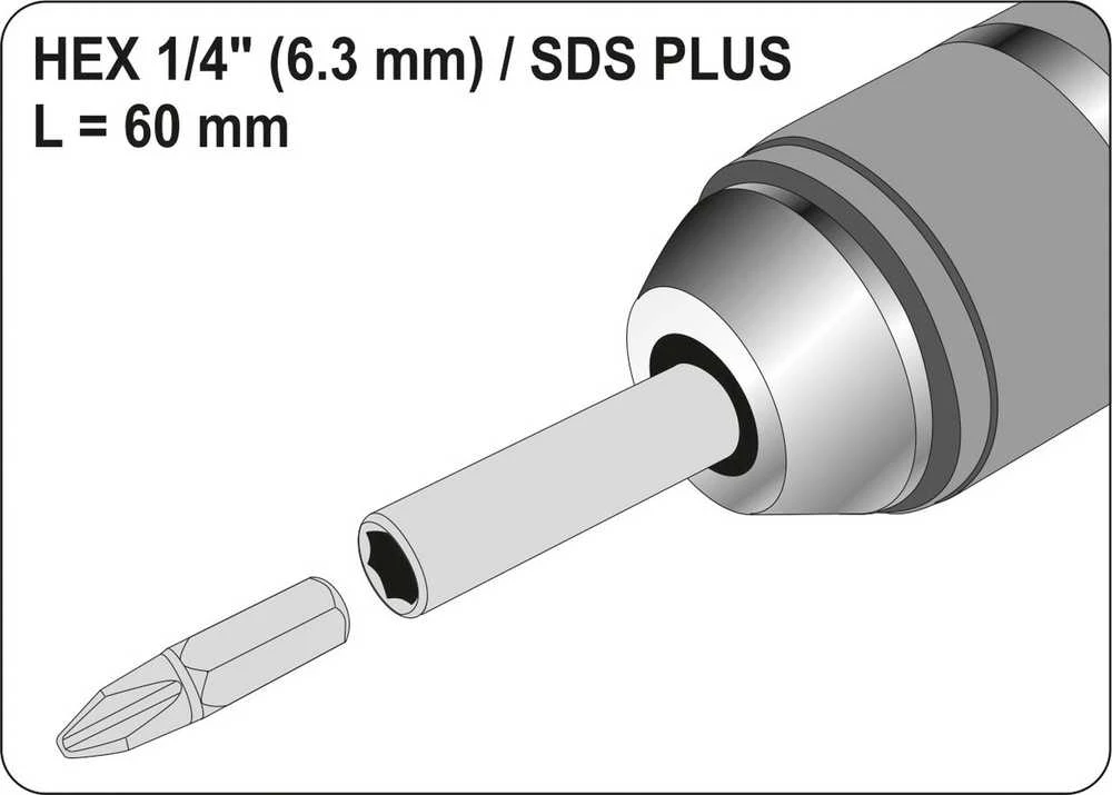 YATO SDS adapteris 1/4 colio antgaliams 04690