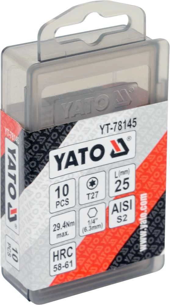 Toya Sa Poland Antgalių rinkinys | 6.3 mm (1/4") | T-star (Torx) T27 | S2 | 10 vnt. (YT-78145)