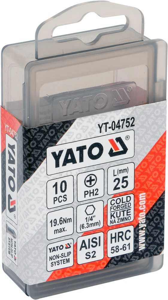 Yato Toya Sa Poland Antgalių rinkinys | PH2x25 mm | 10 vnt. (YT-04752)
