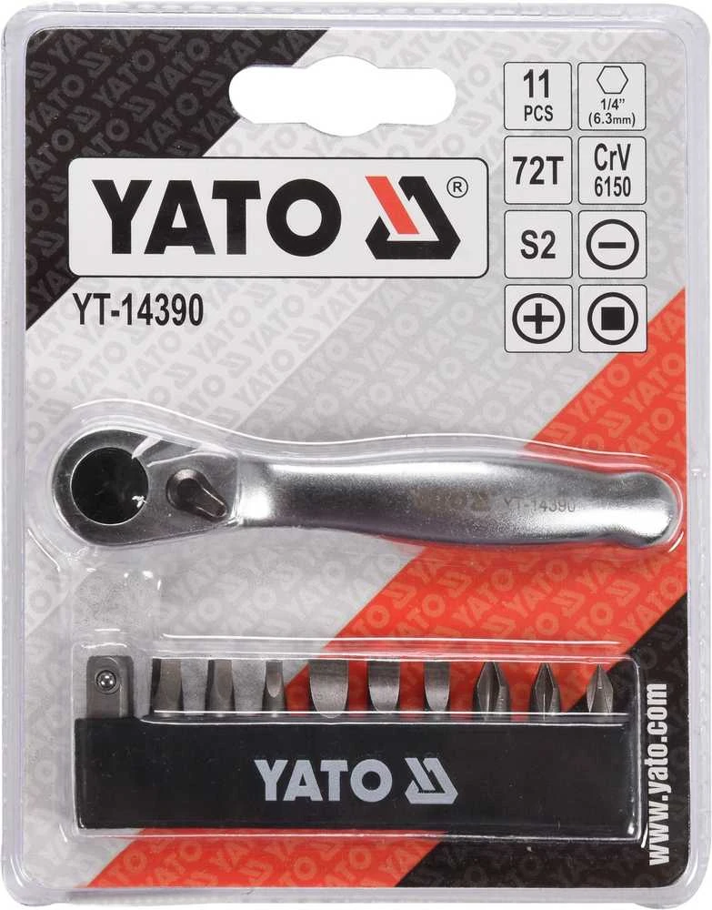 Yato Toya Sa Poland Antgalių rinkinys su terkšle 1/4" | 11 vnt. (YT-14390)